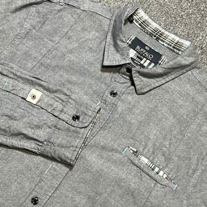 Buffalo David Bitton‎ Men's Gray Slim Fit Button Down Long Sleeve Shirt XXL